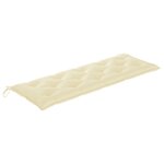vidaXL Banc Batavia avec coussin blanc crème 150cm Bois de teck massif