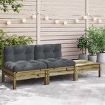 vidaXL Canapé de jardin avec coussins et repose-pied 2 places
