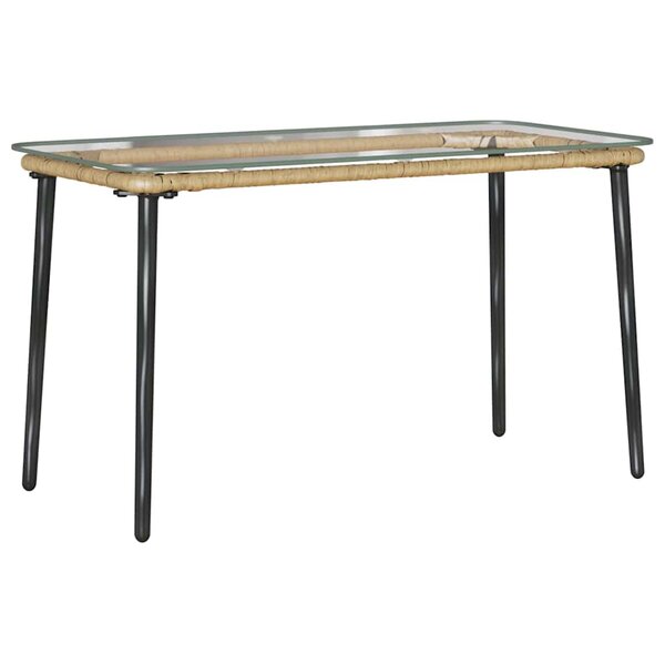 vidaXL Table de Jardin Naturel 80 x 40 x 45 cm Poly rotin