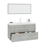 vidaXL Ensemble de meubles de salle de bain 3 Pièces Gris béton