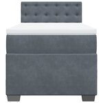 vidaXL Sommier à lattes de lit et matelas Gris foncé 90x200 cm Velours