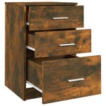vidaXL Table de chevet Chêne fumé 40x40x63 cm Bois d'ingénierie