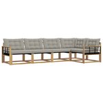 vidaXL Ensemble de canapés d'extérieur 5 pc Blanc et gris clair