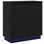 Buffet vidaXL avec LED  Noir  Chêne  71x34 5x75 cm  en bois d'ingénierie