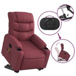 vidaXL Fauteuil inclinable de massage Rouge bordeaux Tissu