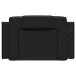 vidaXL Coussin de tête de lit noir 90 cm similicuir