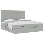 vidaXL Cadre de lit ottoman avec matelas gris clair 200x200 cm velours