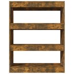 vidaXL Bibliothèque/Séparateur de pièce chêne fumé bois d'ingénierie