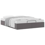 vidaXL Cadre de lit ottoman sans matelas gris 140x200 cm similicuir