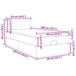 vidaXL Lit ottoman avec matelas noir 90x200 cm tissu