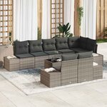 vidaXL Ensemble de canapé de jardin 9 Pièces Gris 319 x 154 x 85 cm