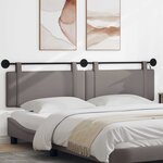 vidaXL Tête de lit suspendue Avec lumière LED Taupe Tissu