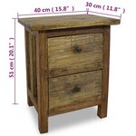 vidaXL Table de chevet Bois de récupération massif 40x30x51 cm