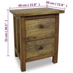 vidaXL Table de chevet Bois de récupération massif 40 x 30 x 51 cm