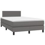 vidaXL Sommier à lattes de lit matelas LED gris 120x190 cm similicuir
