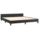 vidaXL Cadre de lit avec tête de lit sans matelas noir 180x200 cm