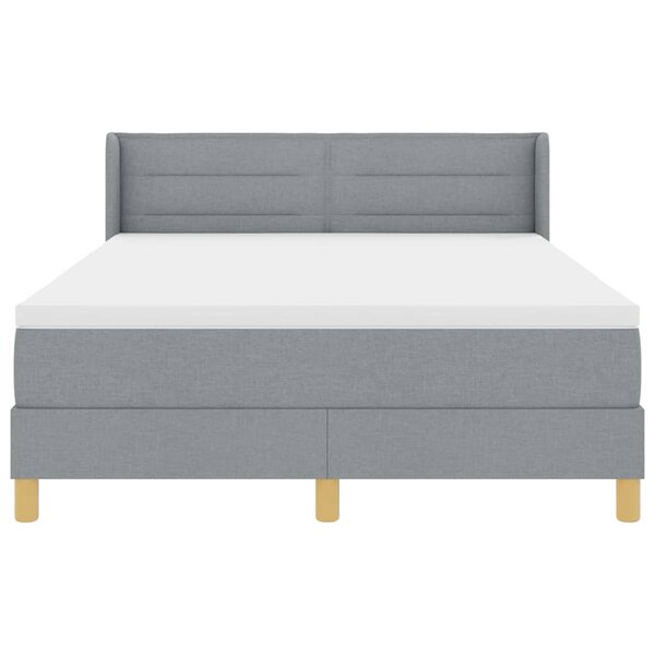 vidaXL Lit à Ressorts avec matelas Gris clair 160 x 200 cm tissu