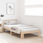 vidaXL Cadre de lit avec tête de lit Naturel 90 x 190 cm Pin massif