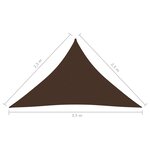 vidaXL Voile de parasol Tissu Oxford triangulaire 2 5x2 5x3 5 m Marron