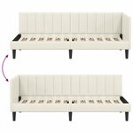 vidaXL Cadre de lit d'angle avec tête de lit Crème 80 x 200 cm Velours