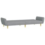 vidaXL Canapé-lit à 2 places avec repose-pied gris clair tissu