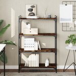 vidaXL Bibliothèque 4 niveaux chêne fumé 80x30x120cm bois d'ingénierie