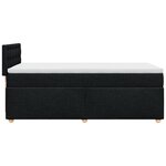vidaXL Sommier à lattes de lit avec matelas noir simple tissu
