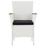 vidaXL Salon de jardin 5 Pièces résine tressée blanc