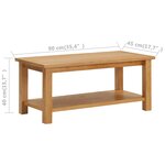 vidaXL Table basse 90x45x40 cm Bois de chêne massif