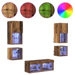 vidaXL Meubles TV muraux 8 Pièces Bois ancien Bois d'ingénierie