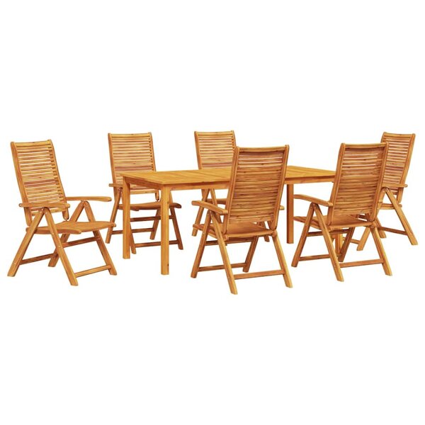 vidaXL Ensemble de salle à manger pour jardin 7 Pièces Marron