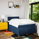 vidaXL Sommier à lattes de lit avec matelas Bleu 120x200 cm Tissu