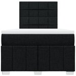 vidaXL Sommier à lattes de lit avec matelas Noir 120x200 cm Tissu