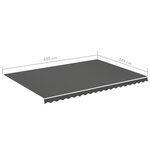 vidaXL Tissu de remplacement pour auvent Anthracite 5x3 5 m