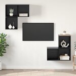 vidaXL Ensemble de meubles TV 4 Pièces Chêne noir 37 x 37 x 72 cm