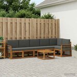 vidaXL Ensemble de canapés d'extérieur 7 Pièces Naturel et Anthracite