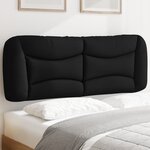 vidaXL Coussin de tête de lit noir 120 cm tissu
