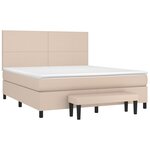 vidaXL Sommier à lattes de lit avec matelas Cappuccino 160x200 cm