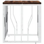 vidaXL Table basse argenté acier inoxydable/bois massif récupération