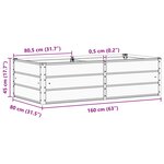 vidaXL Jardinière Anthracite 160 x 80 x 45 cm Acier