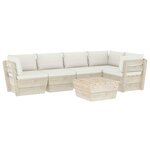 vidaXL Salon de jardin palette 6 Pièces avec coussins bois d'épicéa