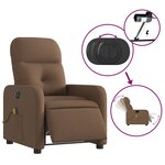 vidaXL Fauteuil inclinable de massage électrique marron tissu
