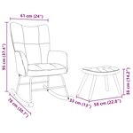 vidaXL Chaise à bascule avec repose-pied Crème Tissu