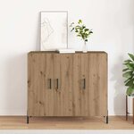 vidaXL Buffet chêne artisanal 90 x 34 x 80 cm Bois d'ingénierie