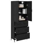 vidaXL Haut Armoire Chêne noir 69 5 x 34 x 180 cm Bois d'ingénierie