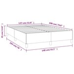vidaXL Cadre de lit gris clair 137x190 cm velours