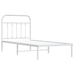 vidaXL Cadre de lit métal sans matelas avec tête de lit blanc 90x190cm