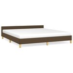 vidaXL Cadre de lit avec tête de lit Marron foncé 180x200 cm Tissu