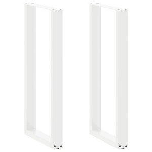 vidaXL Pieds de table de bar en U 2 pièces blanc 40 x (100-101) cm acier