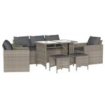 vidaXL Salon de jardin 6 Pièces avec coussins gris clair résine tressée